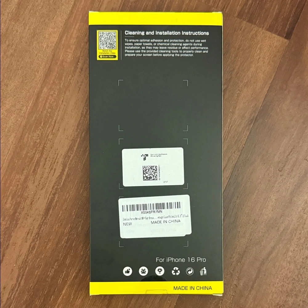 Black Screen Protector for iPhone 16 Pro - 2 Pack